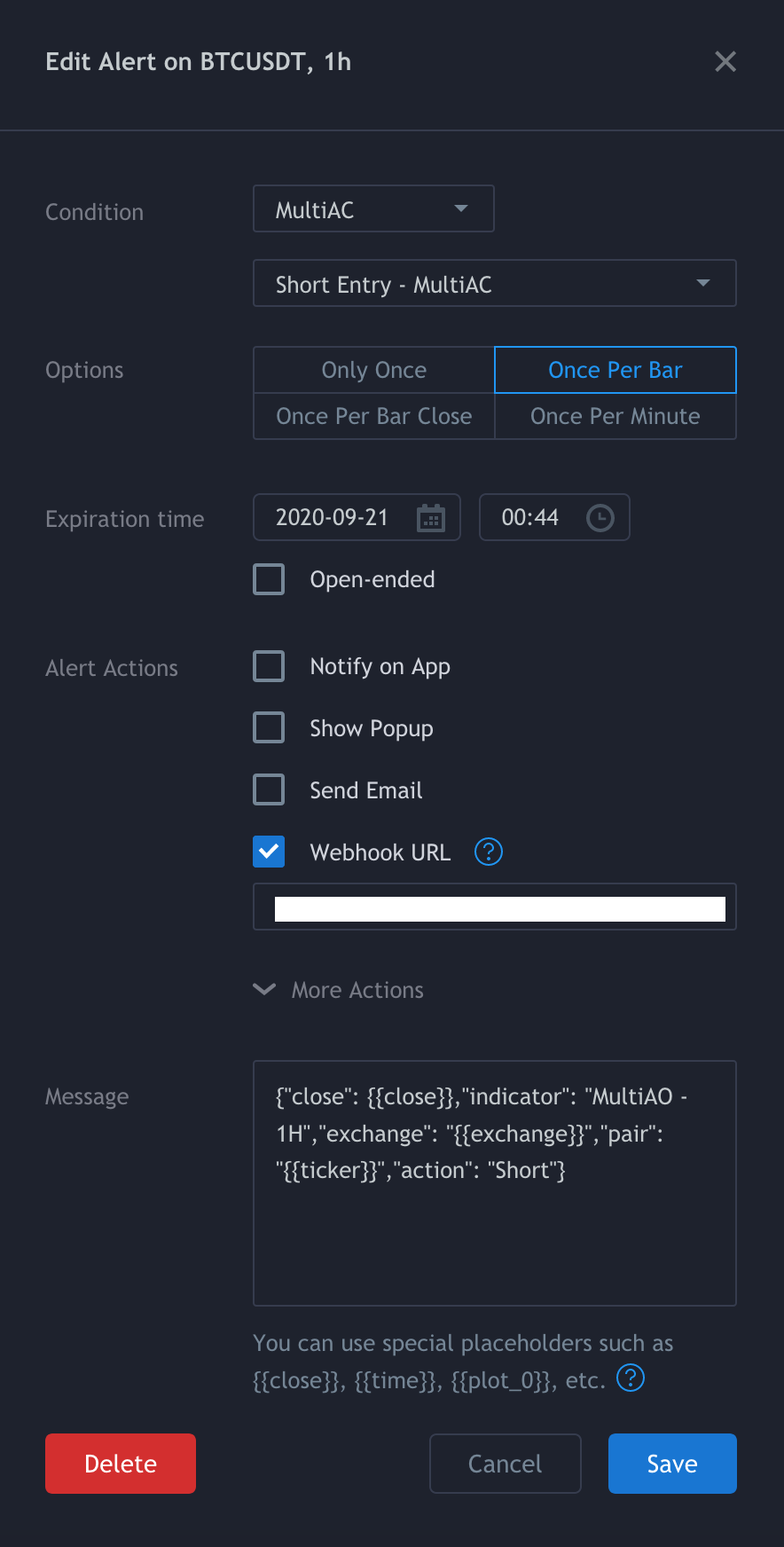 Alerts in TradingView